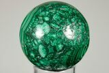 2" Flowery, Polished Malachite Sphere - Congo - #193464-1